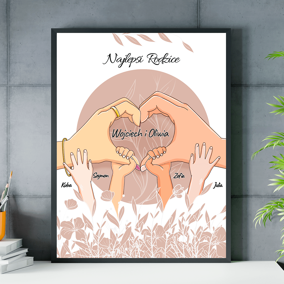 Najlepsi rodzice Clipart - plakat, spersonalizowany prezent dla rodziców - idamell.com
