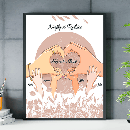 Najlepsi rodzice Clipart - plakat, spersonalizowany prezent dla rodziców - idamell.com
