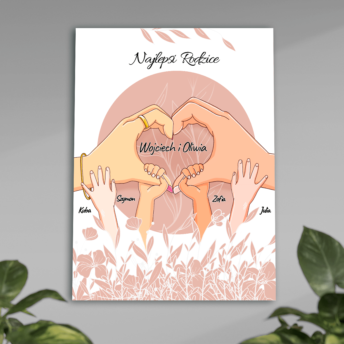 Najlepsi rodzice Clipart - plakat, spersonalizowany prezent dla rodziców - idamell.com