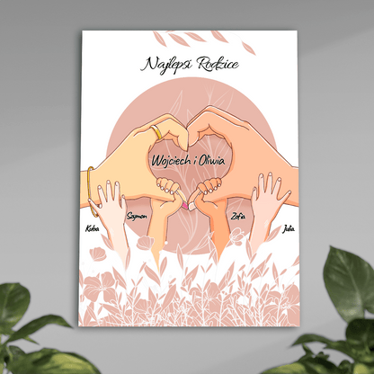 Najlepsi rodzice Clipart - plakat, spersonalizowany prezent dla rodziców - idamell.com