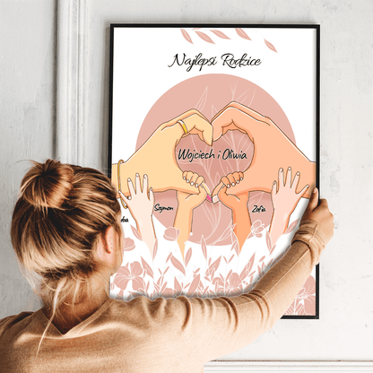 Najlepsi rodzice Clipart - plakat, spersonalizowany prezent dla rodziców - idamell.com