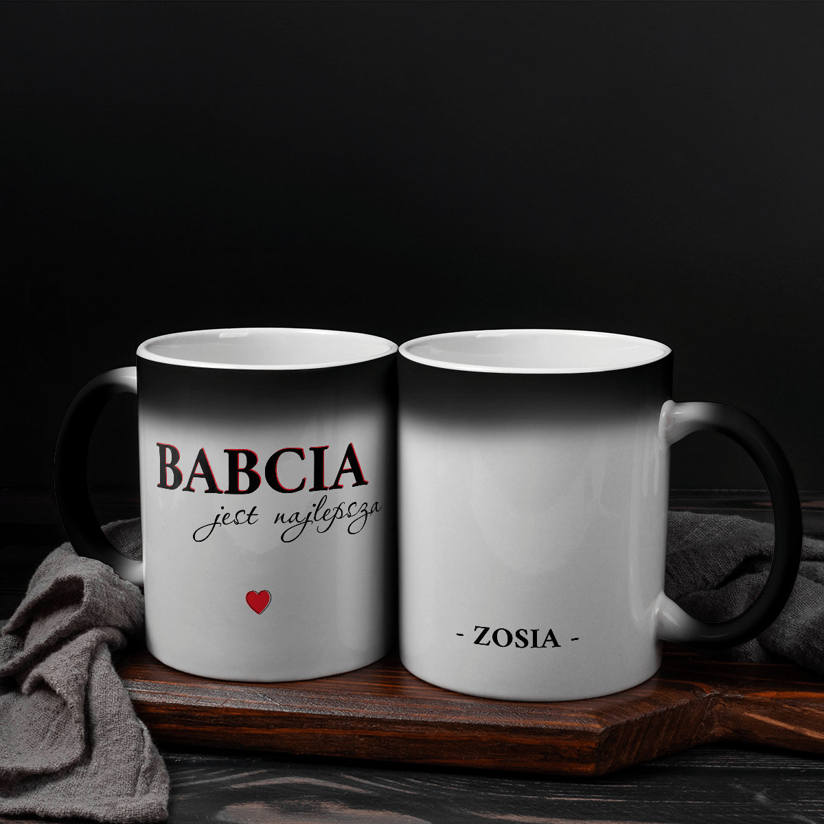 Najlepsza babcia - 1x Kubek magiczny z nadrukiem, spersonalizowany prezent dla babci - idamell.com