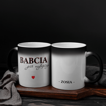 Najlepsza babcia - 1x Kubek magiczny z nadrukiem, spersonalizowany prezent dla babci - idamell.com