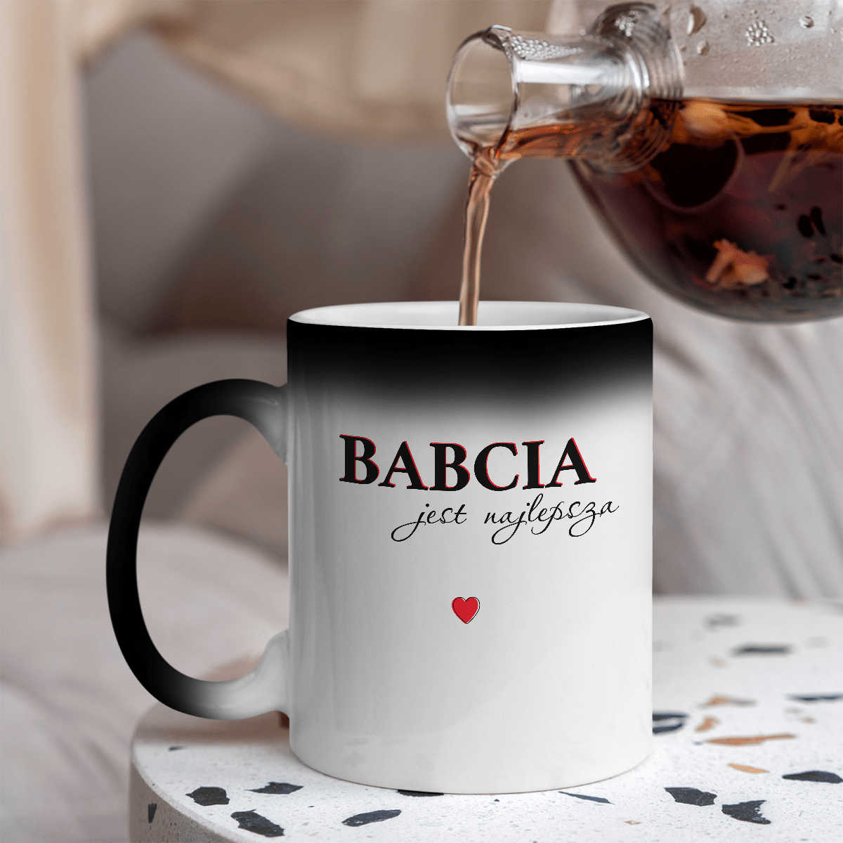 Najlepsza babcia - 1x Kubek magiczny z nadrukiem, spersonalizowany prezent dla babci - idamell.com