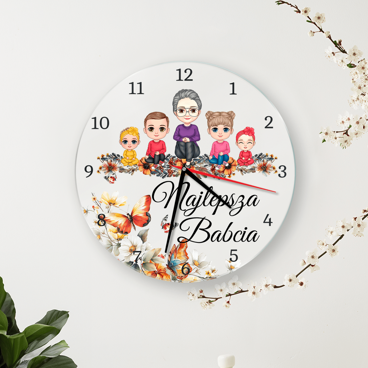Najlepsza babcia Clipart - zegar, spersonalizowany prezent dla babci - idamell.com