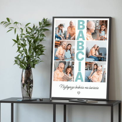 Najlepsza babcia na świecie - plakat, spersonalizowany prezent dla babci - idamell.com