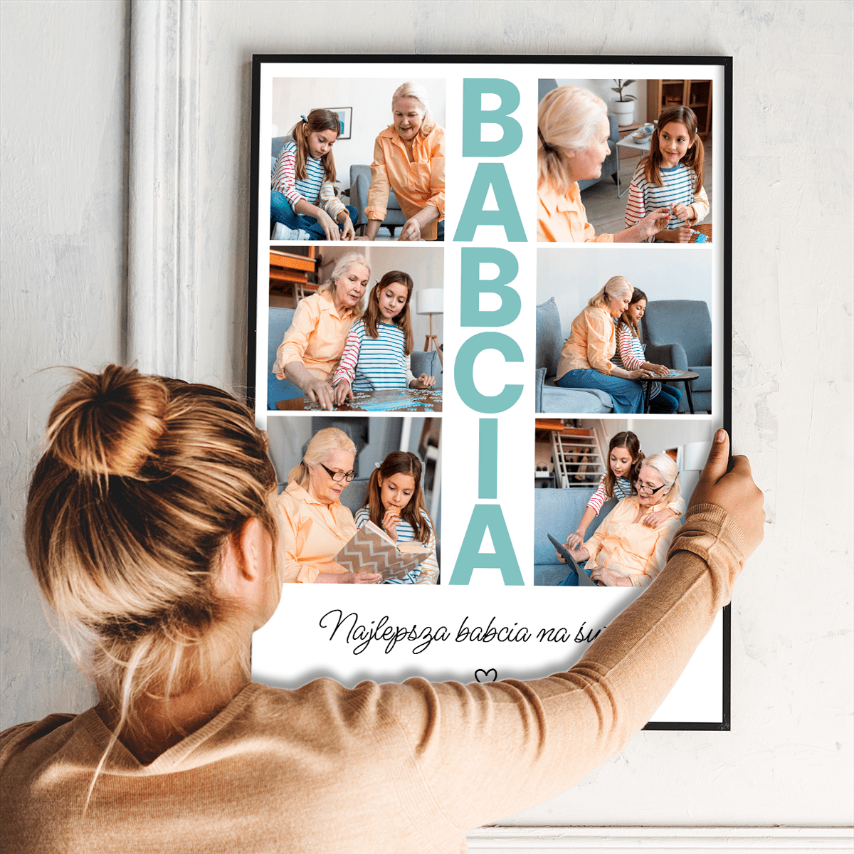 Najlepsza babcia na świecie - plakat, spersonalizowany prezent dla babci - idamell.com