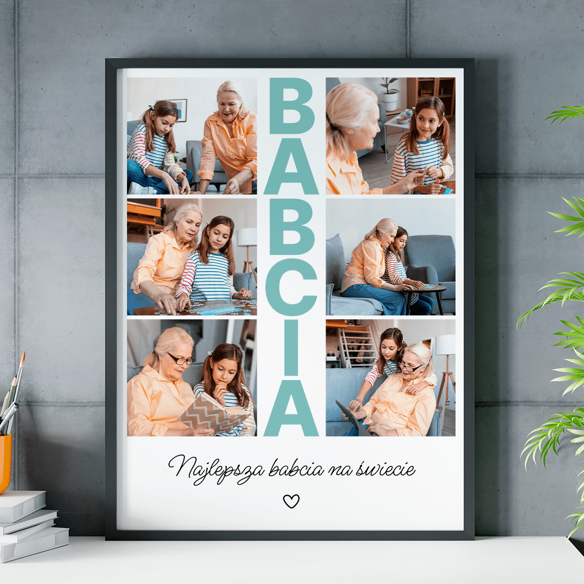 Najlepsza babcia na świecie - plakat, spersonalizowany prezent dla babci - idamell.com