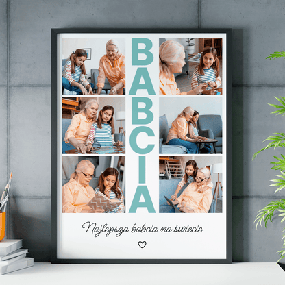 Najlepsza babcia na świecie - plakat, spersonalizowany prezent dla babci - idamell.com