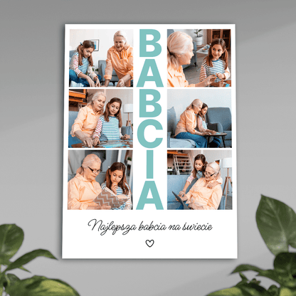 Najlepsza babcia na świecie - plakat, spersonalizowany prezent dla babci - idamell.com