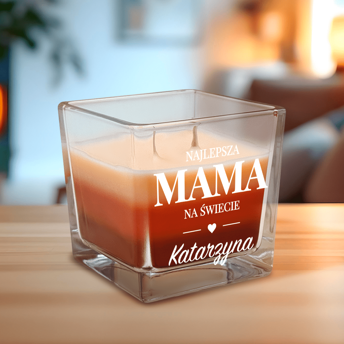 Najlepsza mama na świecie - świeca zapachowa, spersonalizowany prezent dla mamy - idamell.com