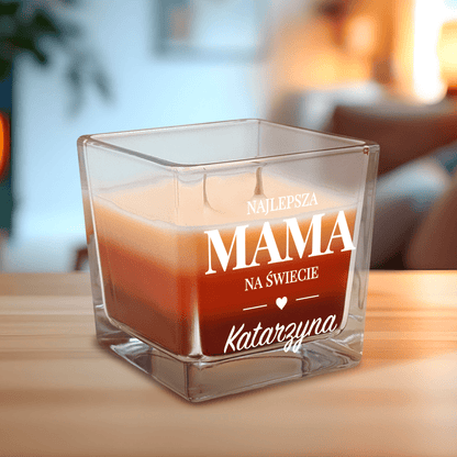Najlepsza mama na świecie - świeca zapachowa, spersonalizowany prezent dla mamy - idamell.com