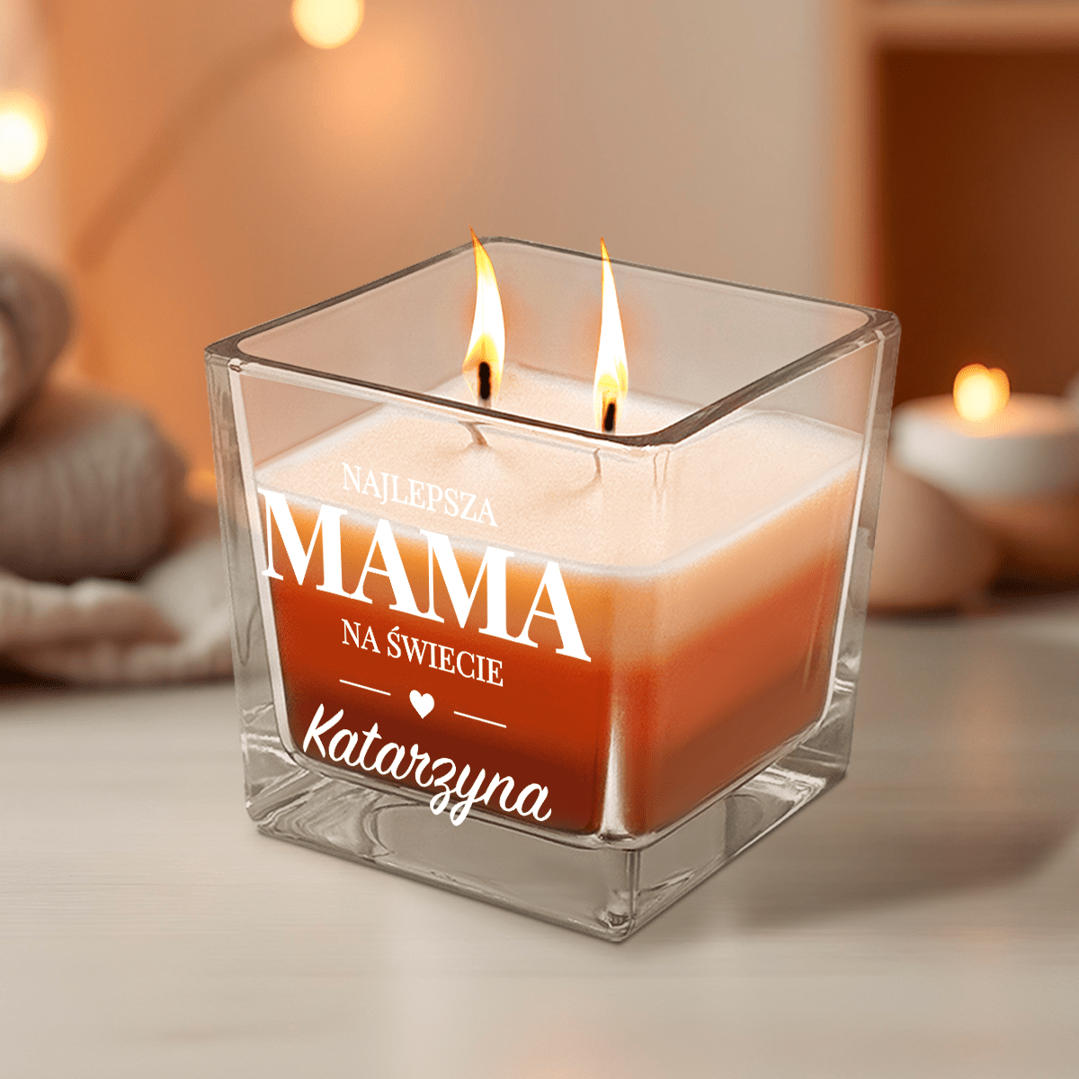 Najlepsza mama na świecie - świeca zapachowa, spersonalizowany prezent dla mamy - idamell.com