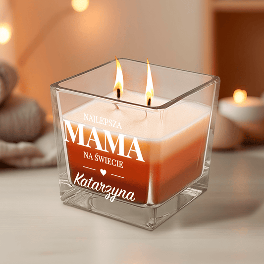 Najlepsza mama na świecie - świeca zapachowa, spersonalizowany prezent dla mamy - idamell.com
