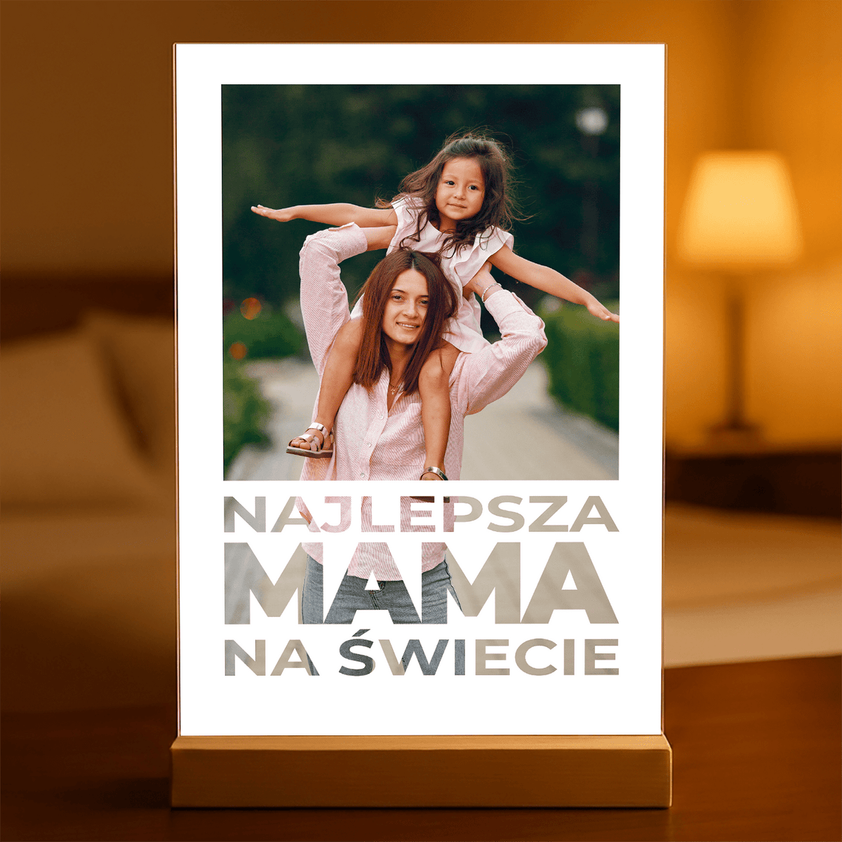 Najlepsza mama na świecie + zdjęcie - Druk na szkle, spersonalizowany prezent dla mamy - idamell.com