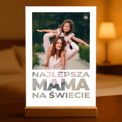 Najlepsza mama na świecie + zdjęcie - Druk na szkle, spersonalizowany prezent dla mamy - idamell.com