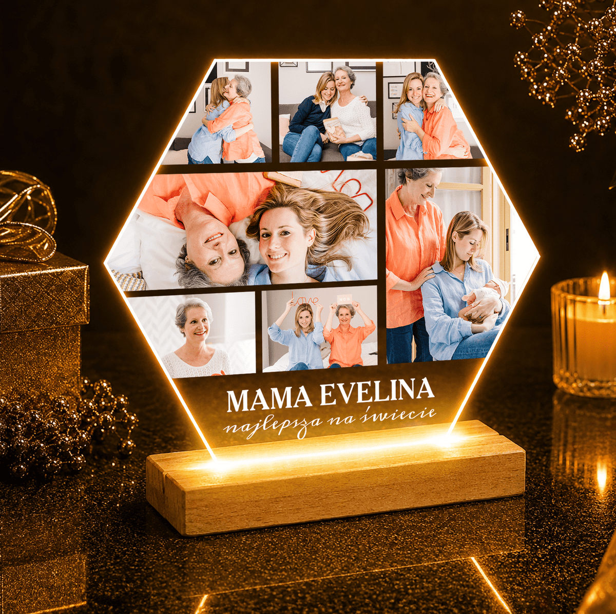 Najlepsza mama na tym świecie - Druk na szkle, spersonalizowany prezent dla mamy - idamell.com