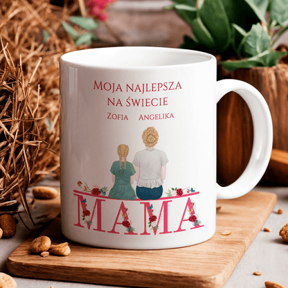 Najlepsza na świecie - 1x Kubek z nadrukiem, spersonalizowany prezent dla mamy - idamell.com