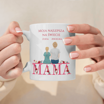 Najlepsza na świecie - 1x Kubek z nadrukiem, spersonalizowany prezent dla mamy - idamell.com