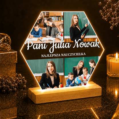 Najlepsza nauczycielka 4 zdjęcia - Druk na szkle, spersonalizowany prezent dla nauczycielki - idamell.com