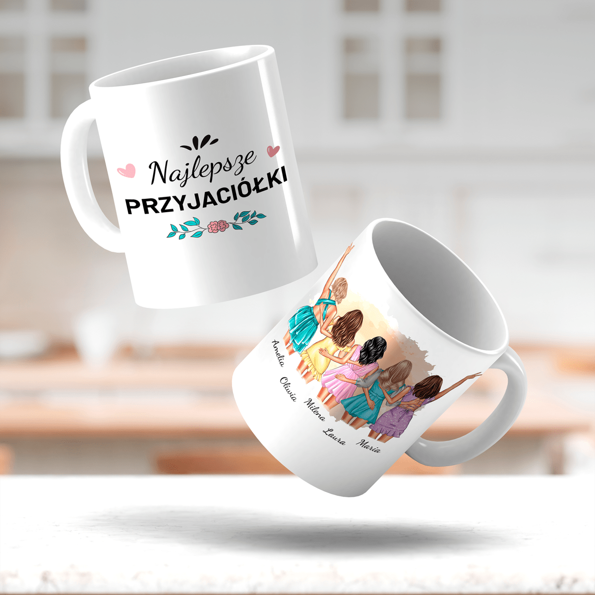 Najlepsze przyjaciółki - 1x Kubek z nadrukiem, spersonalizowany prezent dla przyjaciółki - idamell.com