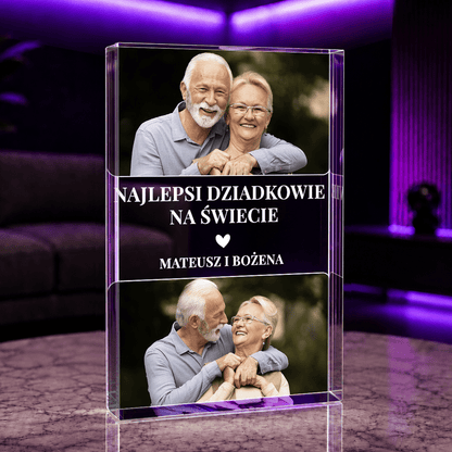 Najlepsze życzenia dla dziadków - Druk na szkle, spersonalizowany prezent dla dziadków - idamell.com