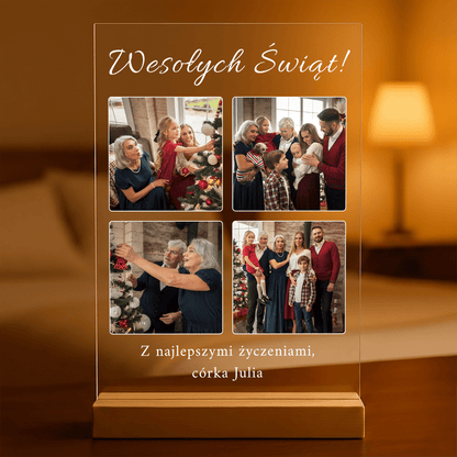Najlepsze życzenia świąteczne - Druk na szkle, spersonalizowany prezent dla rodziców - idamell.com