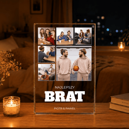 Najlepszy brat imiona + zdjęcie - Druk na szkle, spersonalizowany prezent dla brata - idamell.com