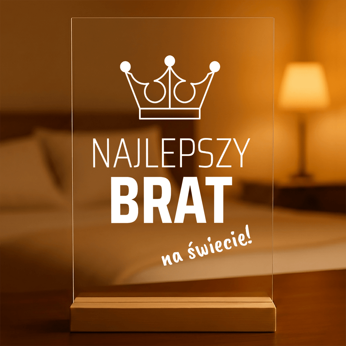 Najlepszy brat na świecie! - Druk na szkle, spersonalizowany prezent dla brata - idamell.com
