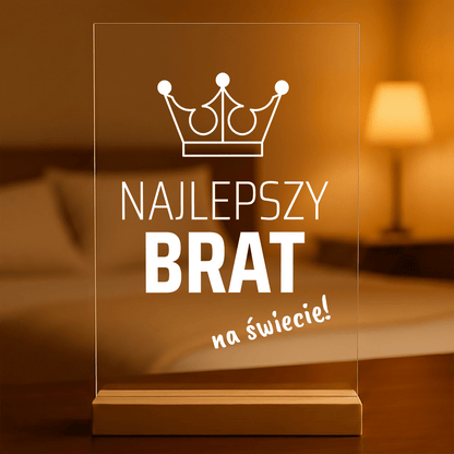 Najlepszy brat na świecie! - Druk na szkle, spersonalizowany prezent dla brata - idamell.com