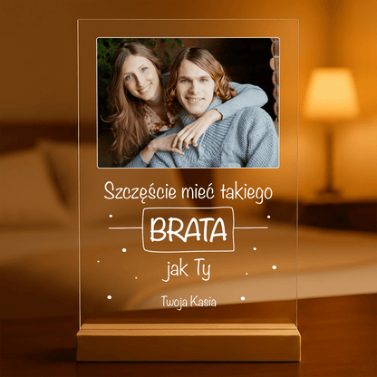 Najlepszy brat zdjęcie + tekst - Druk na szkle, spersonalizowany prezent dla brata - idamell.com