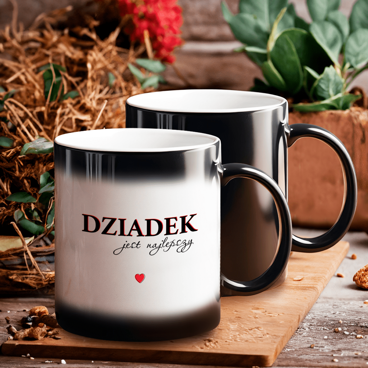 Najlepszy dziadek - 1x Kubek magiczny z nadrukiem, spersonalizowany prezent dla dziadka - idamell.com