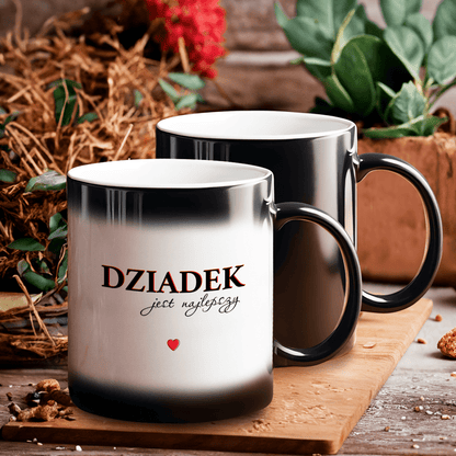 Najlepszy dziadek - 1x Kubek magiczny z nadrukiem, spersonalizowany prezent dla dziadka - idamell.com