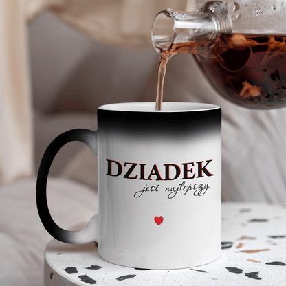 Najlepszy dziadek - 1x Kubek magiczny z nadrukiem, spersonalizowany prezent dla dziadka - idamell.com