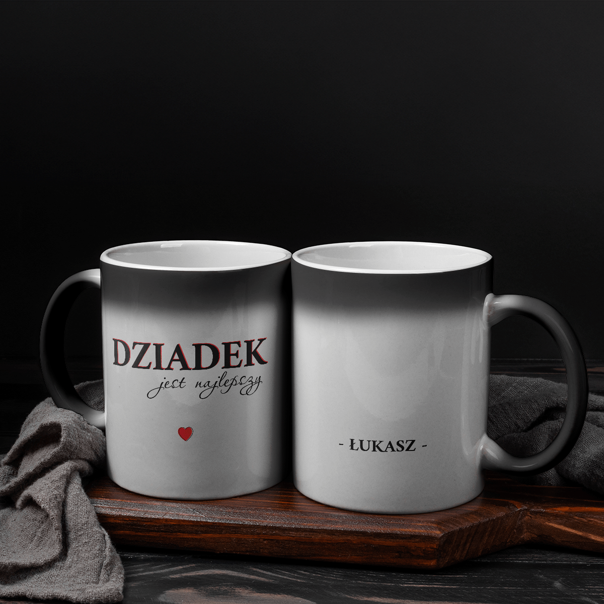 Najlepszy dziadek - 1x Kubek magiczny z nadrukiem, spersonalizowany prezent dla dziadka - idamell.com