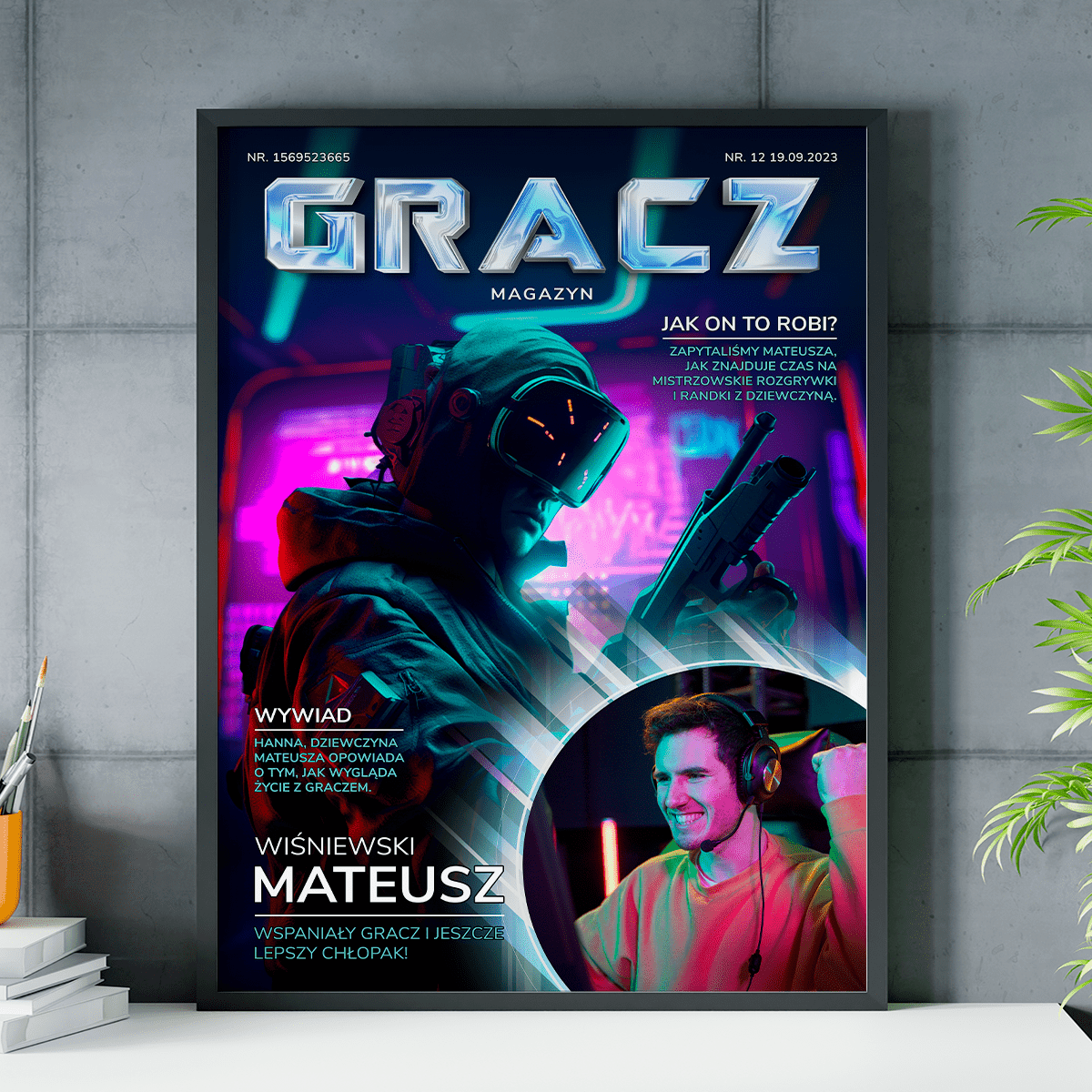 Najlepszy gracz - plakat, spersonalizowany prezent dla chłopaka - idamell.com