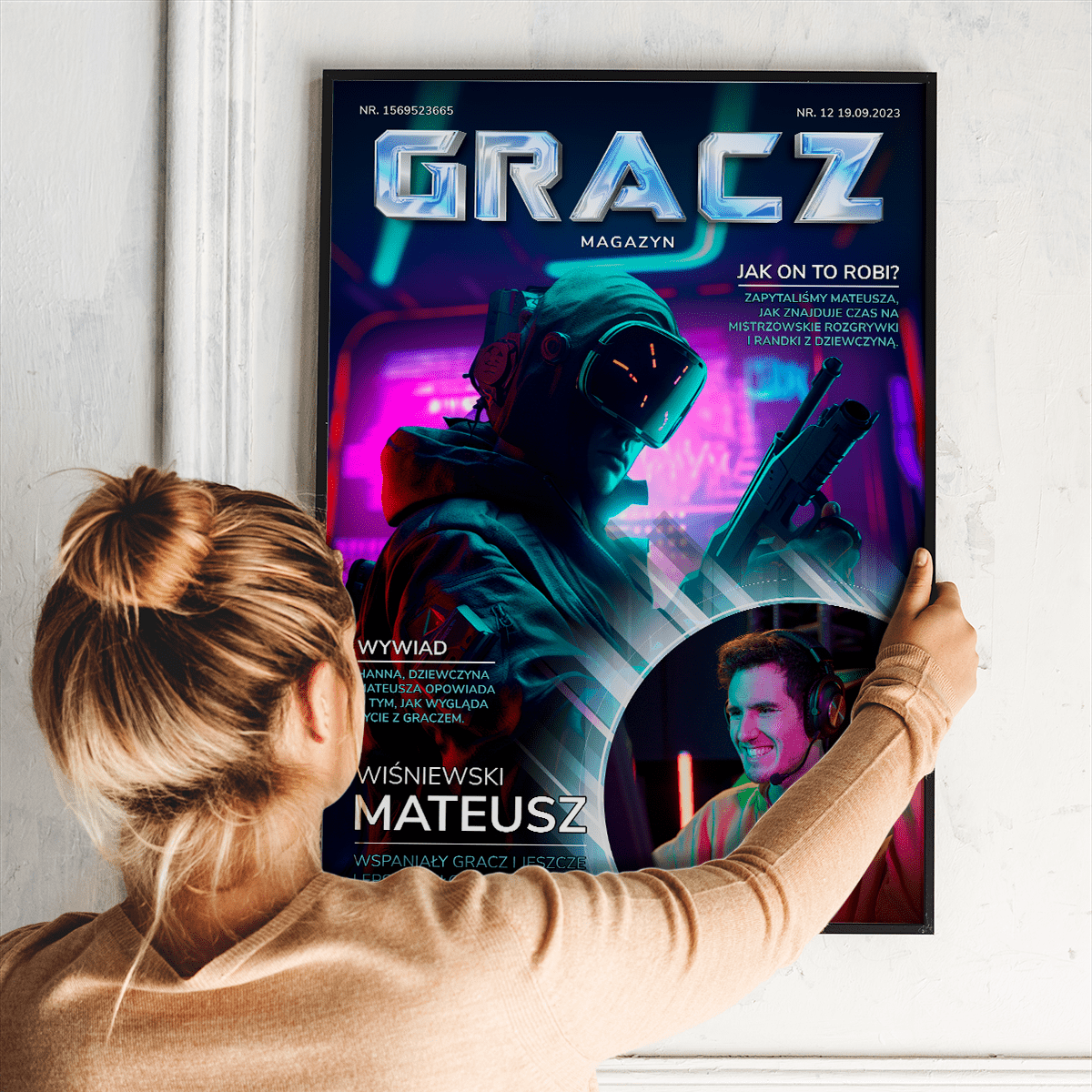 Najlepszy gracz - plakat, spersonalizowany prezent dla chłopaka - idamell.com