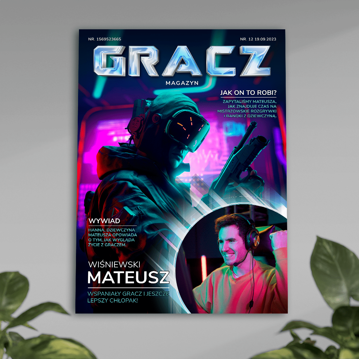 Najlepszy gracz - plakat, spersonalizowany prezent dla chłopaka - idamell.com