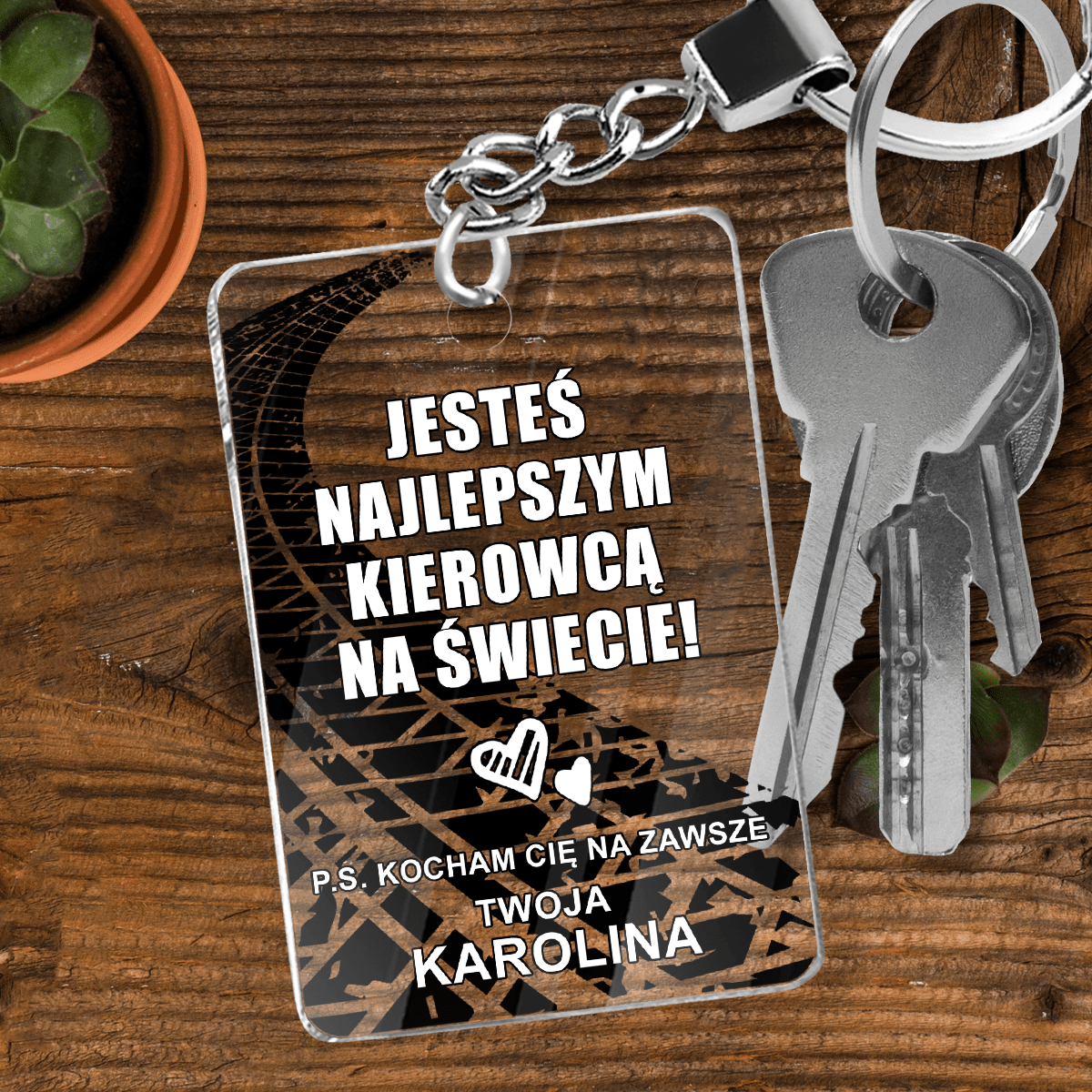 Najlepszy kierowca - brelok do kluczy, spersonalizowany prezent dla niego - idamell.com