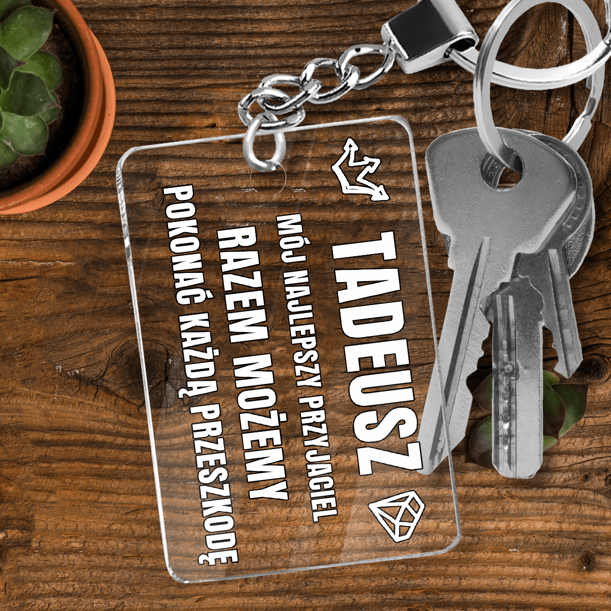 Najlepszy przyjaciel - brelok do kluczy, spersonalizowany prezent dla przyjaciela - idamell.com