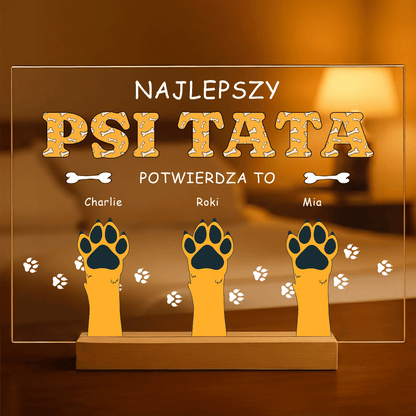 Najlepszy psi tata - Druk na szkle, spersonalizowany prezent dla miłośnika psów - idamell.com