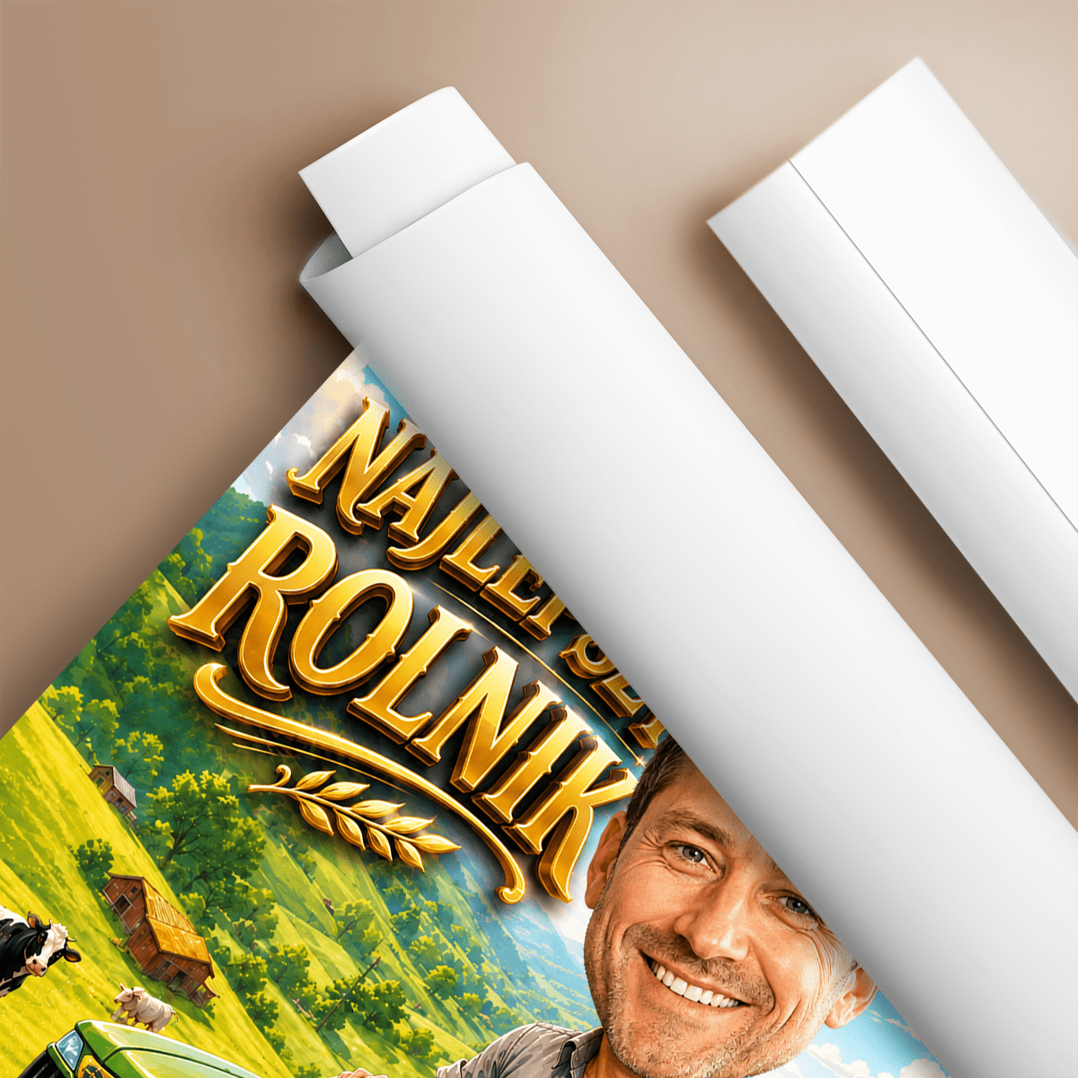 Najlepszy rolnik ilustracja - plakat, spersonalizowany prezent dla niego - idamell.com