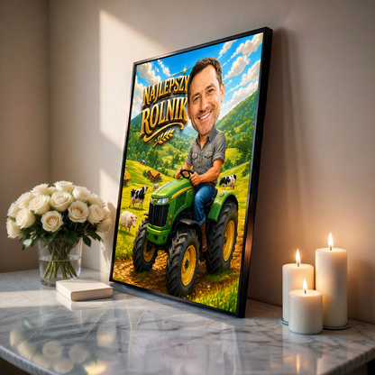 Najlepszy rolnik ilustracja - plakat, spersonalizowany prezent dla niego - idamell.com