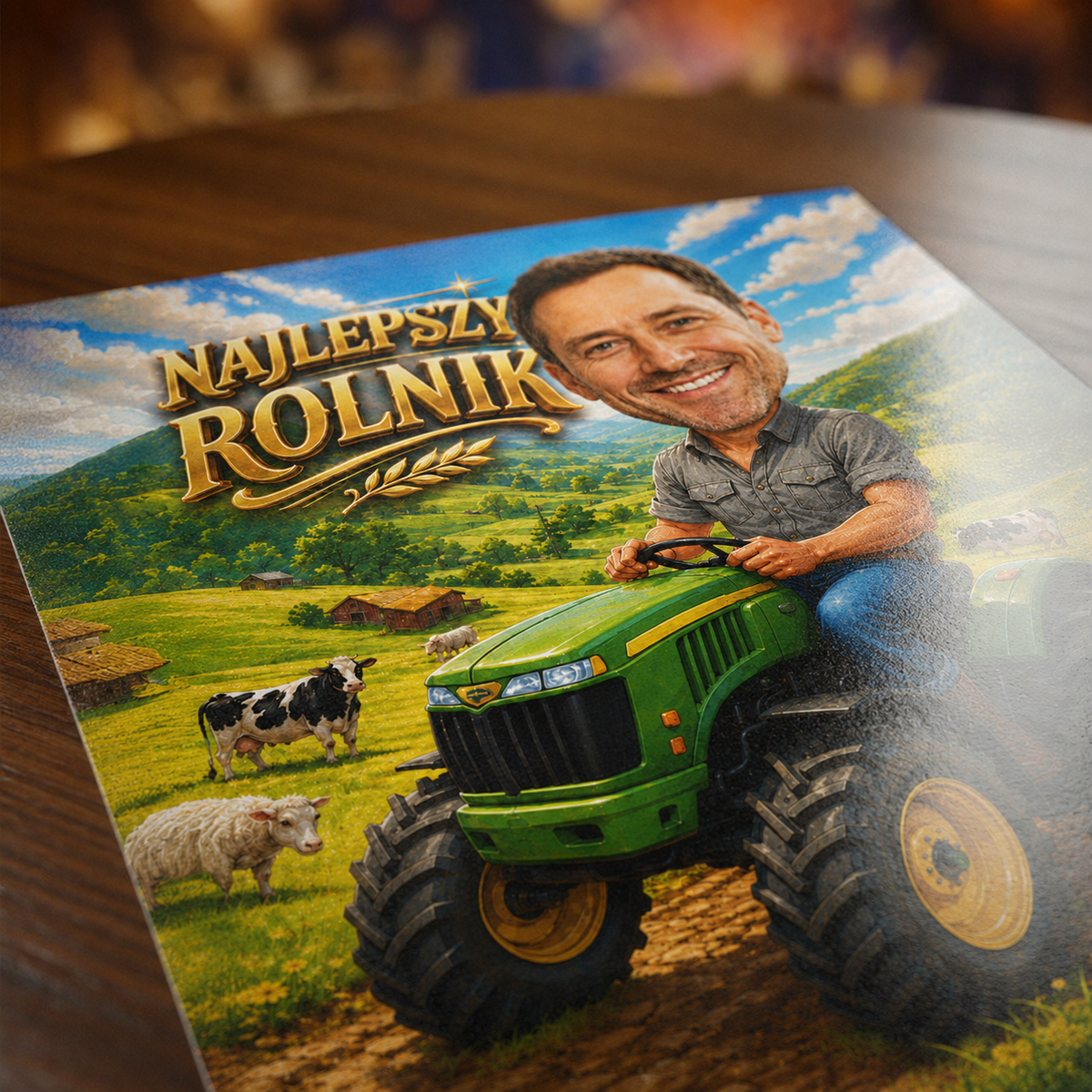Najlepszy rolnik ilustracja - plakat, spersonalizowany prezent dla niego - idamell.com
