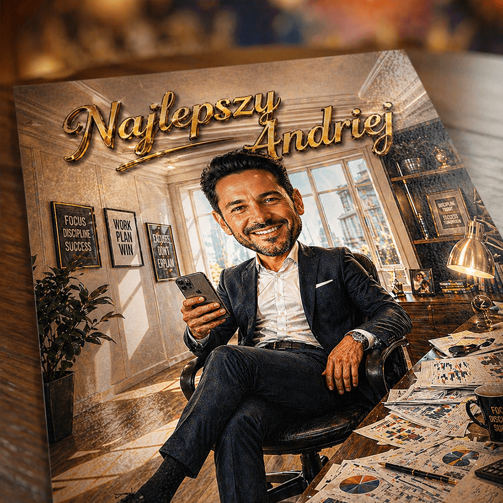 Najlepszy szef - plakat, spersonalizowany prezent dla szefa - idamell.com