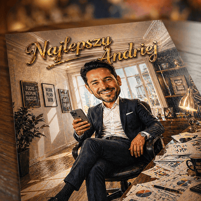 Najlepszy szef - plakat, spersonalizowany prezent dla szefa - idamell.com
