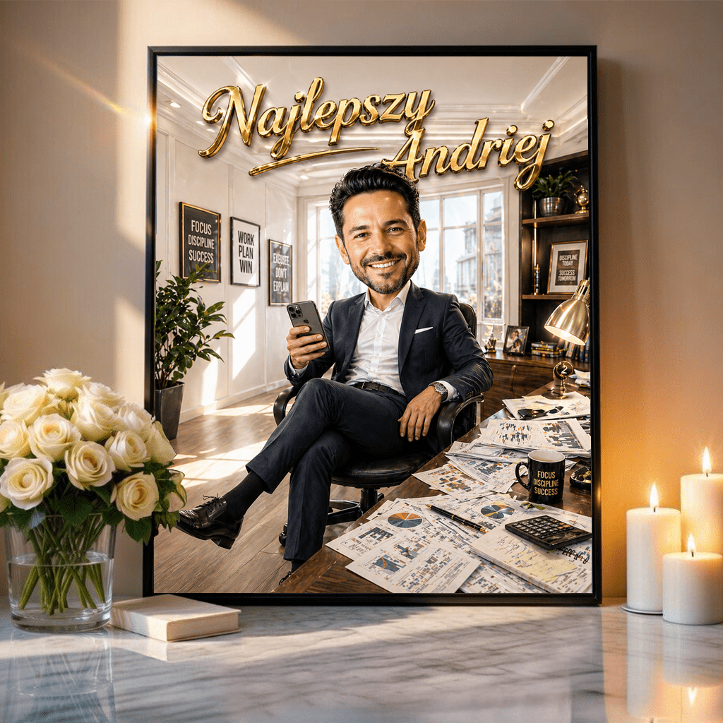 Najlepszy szef - plakat, spersonalizowany prezent dla szefa - idamell.com