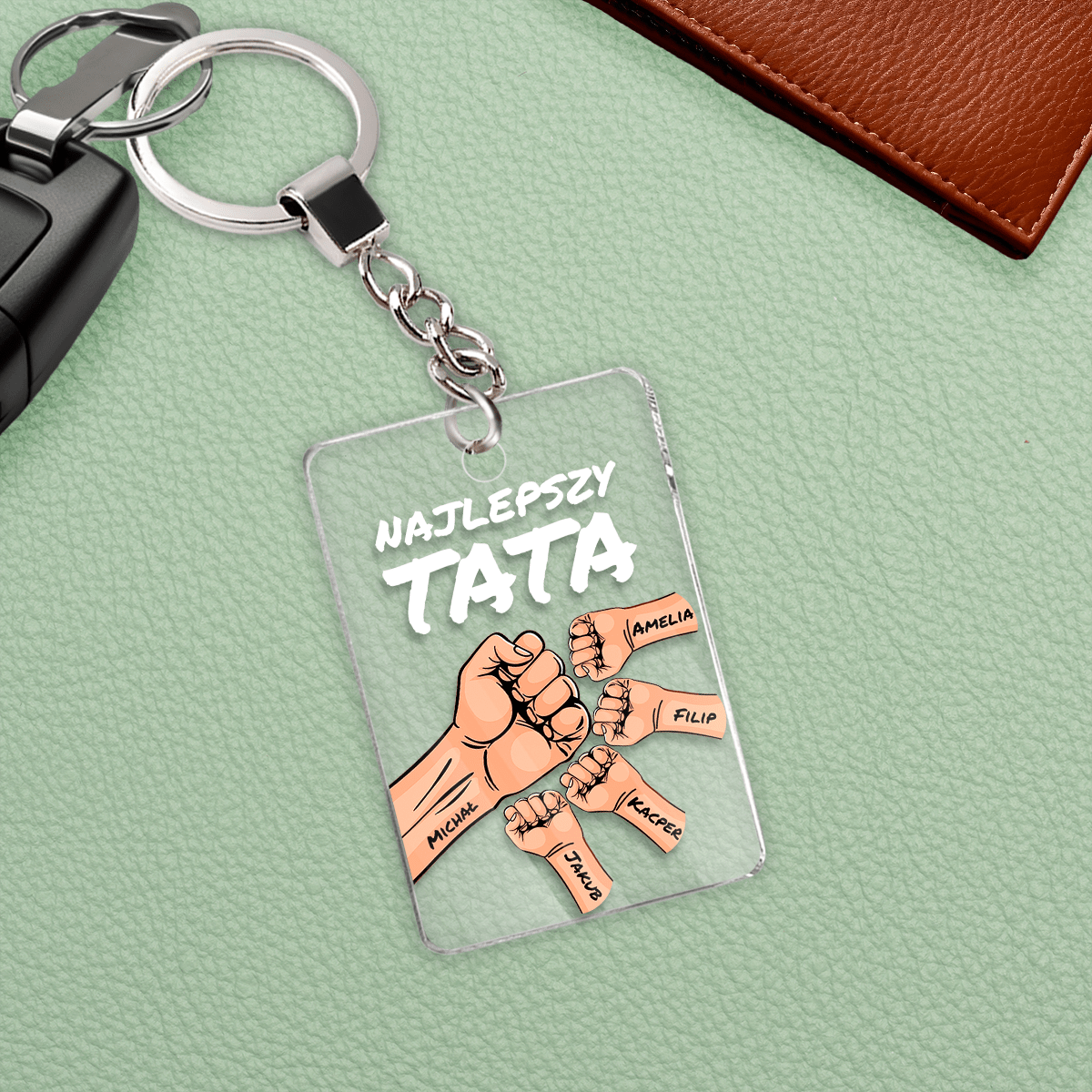Najlepszy tata Clipart - brelok do kluczy, spersonalizowany prezent dla taty - idamell.com