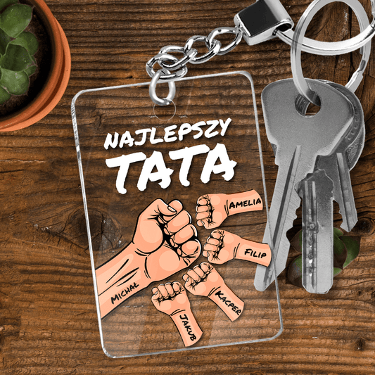 Najlepszy tata Clipart - brelok do kluczy, spersonalizowany prezent dla taty - idamell.com