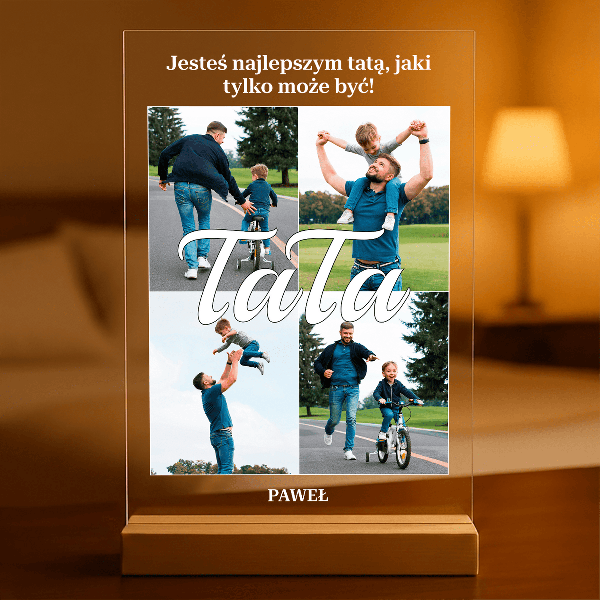 Najlepszy tata, jaki może być - Druk na szkle, spersonalizowany prezent dla taty - idamell.com